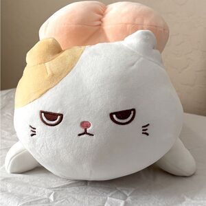 Sassy Shrimp Cat by Miniso White and Orange Stuffed Animal Toy Plush Angry Cat